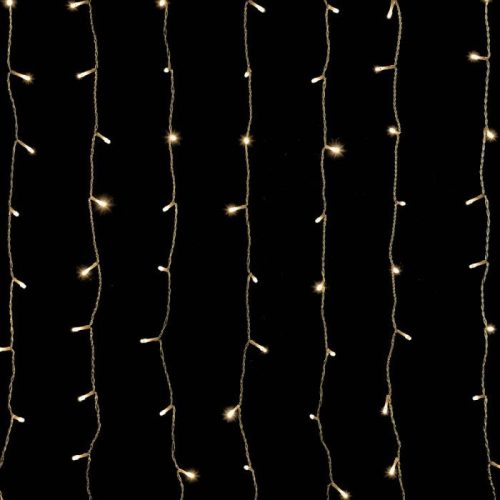 Crystalline toldható fényfüggöny 1,2 x 1,2 m, 143 LED, meleg fehér, átlátszó kábellel