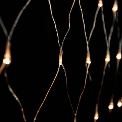 Crystalline toldható fényháló 2 x 1 m, 96 LED, meleg fehér, átlátszó kábellel