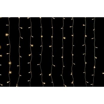   Crystalline toldható fényfüggöny 2,0 x 2,5 m, 500 db meleg fehér LED-del, átlátszó kábellel