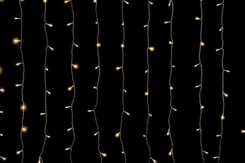 Crystalline toldható fényfüggöny 2,0 x 2,5 m, 500 db meleg fehér LED-del, átlátszó kábellel