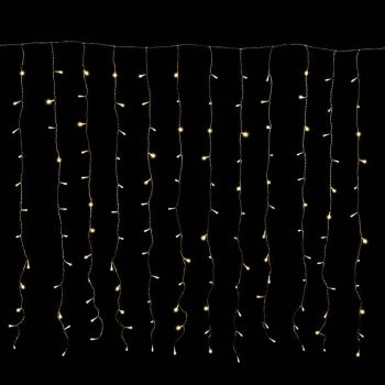   Crystalline toldható fényfüggöny 0,9 X 2,0 m,192 db meleg fehér LED-del, átlátszó kábellel