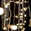 Crystalline toldható fényfüggöny 0,9 X 2,0 m,192 db meleg fehér LED-del, átlátszó kábellel