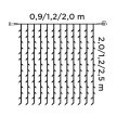Crystalline toldható fényfüggöny 0,9 X 2,0 m,192 db meleg fehér LED-del, átlátszó kábellel