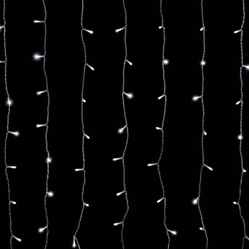 Crystalline toldható LED fényfüggöny 0,9 x 2,0 m 192 db hideg fehér LED-del, átlátszó kábel