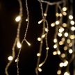 Crystalline toldható jégcsapfüzér 3 x 0,4 m, 101 LED, meleg fehér, átlátszó kábellel