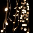 Crystalline toldható jégcsapfüzér 3 x 0,4 m, 101 LED, meleg fehér, átlátszó kábellel