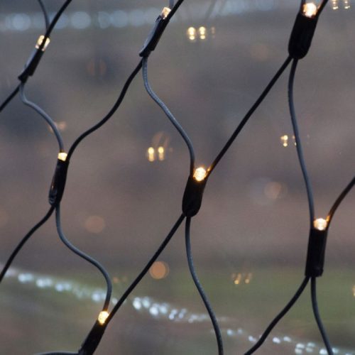 Kültéri LED fényháló, meleg fehér, 2 x 2 m, 192 LED