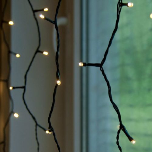 Kültéri LED fényfüggöny, meleg fehér, 2 x 1 m, 140 LED