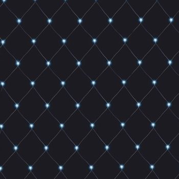 Fényháló, hideg fehér, 2 x 1 m, fekete kábel, 96 LED