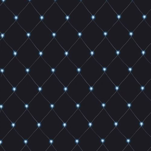 Fényháló, hideg fehér, 2 x 1 m, fekete kábel, 96 LED