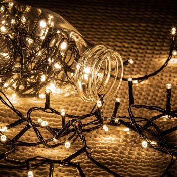   Basic 80 LED fényfüzér timer funkcióval, elemes, meleg fehér