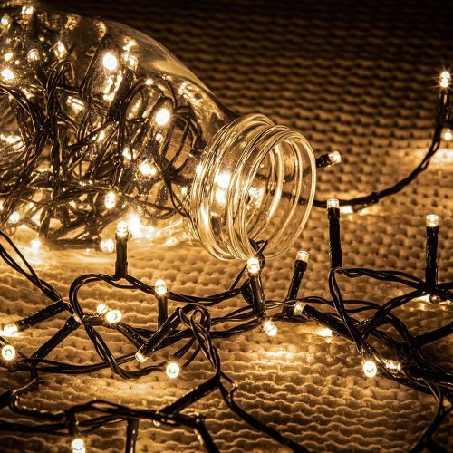 Basic 80 LED fényfüzér timer funkcióval, elemes, meleg fehér