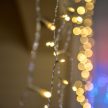 Árkád fényfüggöny, meleg fehér, átlátszó kábel, 2 x 2 m, 220 LED