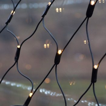   Kültéri LED fényháló, meleg fehér, 2 x 1 méter, 96 LED