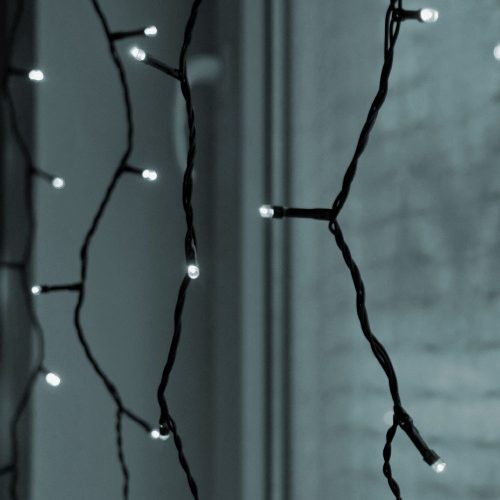 Kültéri LED fényfüggöny, hideg fehér, 1 x 4 méter
