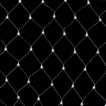   Toldható LED fényháló 2,0 x 1,0 m 96 db hideg fehér színben LED-del, átlátszó kábellel