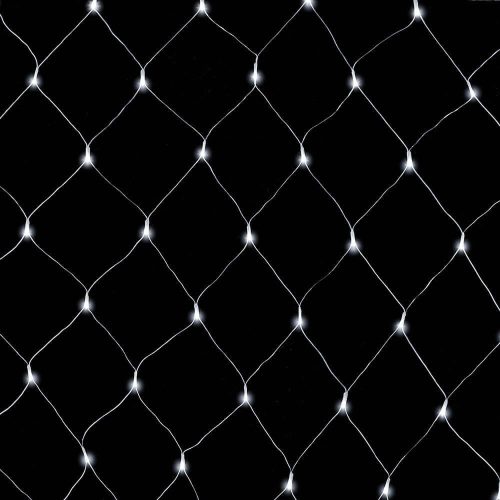 Toldható LED fényháló 2,0 x 1,0 m 96 db hideg fehér színben LED-del, átlátszó kábellel