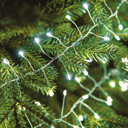 Tündérfény girland, ezüst kábel, hideg fehér, 700 LED, 7 m