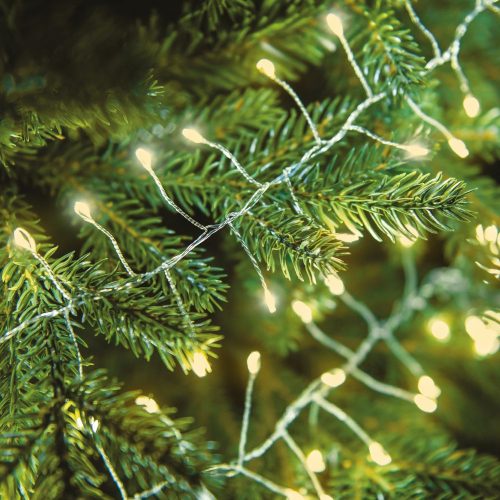 Tündérfény girland, zöld kábel, meleg fehér, 500 LED, 5 m