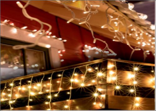 Kül és beltéri fényfüggöny, meleg fehér, 150 LED