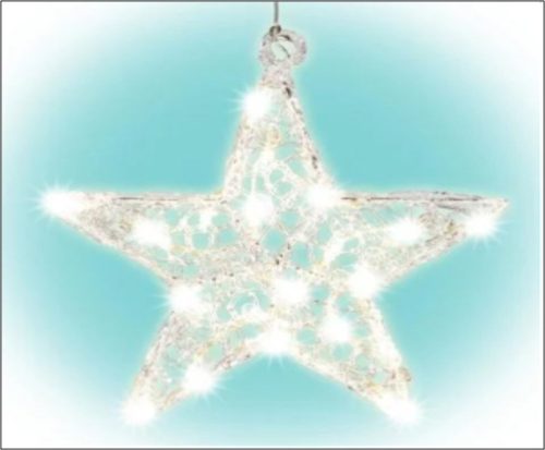 Beltéri elemes csillag ablakdísz,meleg fehér, 20 LED