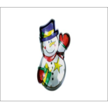 Beltéri elemes hóember ablakdísz,hideg fehér, 10 LED