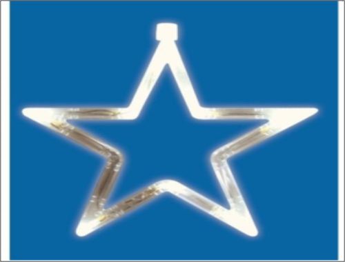 Beltéri elemes csillag ablakdísz,meleg fehér, 8 LED