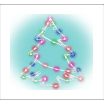 Beltéri elemes fenyőfa ablakdísz,multi színek, 35 LED