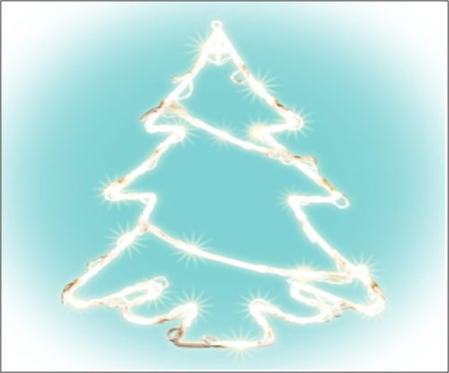 Beltéri elemes fenyőfa ablakdísz, meleg fehér színben, 35 LED