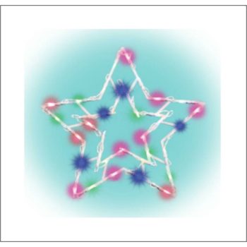 Beltéri elemes csillag ablakdísz, multi színben, 35 LED