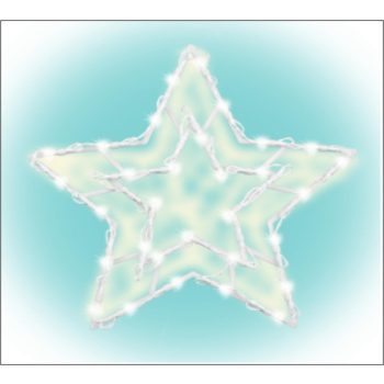   Beltéri elemes csillag ablakdísz, meleg fehér színben, 35 LED