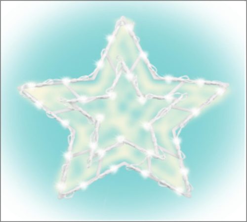 Beltéri elemes csillag ablakdísz, meleg fehér színben, 35 LED