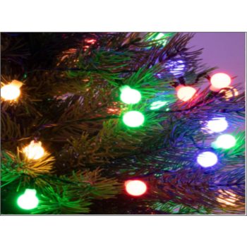 Beltéri gömb színes fényfüzér, 100 LED