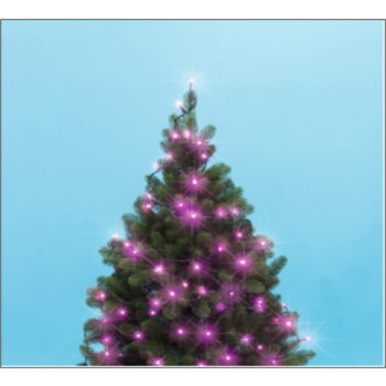 Beltéri fényfüzér, pink színben, 100 LED