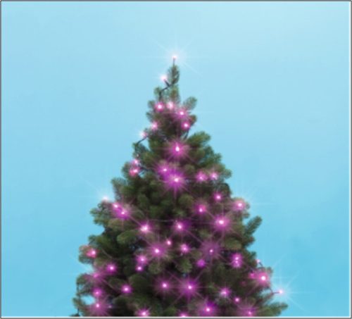 Beltéri fényfüzér, pink színben, 100 LED