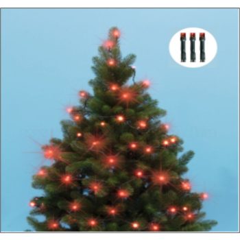 Beltéri fényfüzér, piros színben, 100 LED