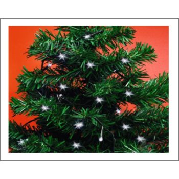   Kül és beltéri elemes fényfüzér,hideg fehér színben, 50 LED