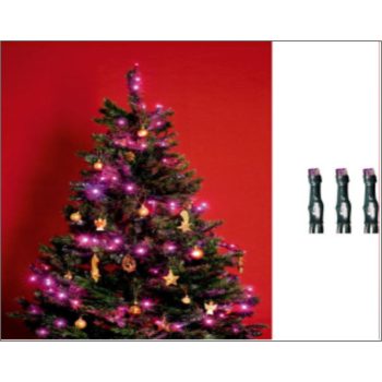 Beltéri fényfüzér, pink színben, 50 LED