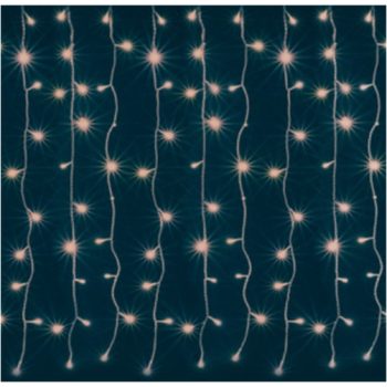 Beltéri fényfüggöny, meleg fehér színben, 9 x 14 LED