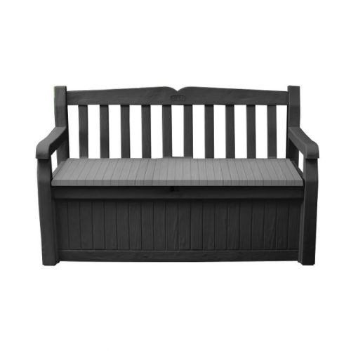 Eden műanyag kerti pad 265 literes tárolóval grafit - világos szürke