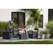 Claire műanyag rattan hatású kerti szett,tárolós asztallal grafit - hűvös szürke