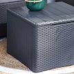 Claire 5 személyes műanyag rattan hatású kerti bútor szett, tárolós asztallal grafit - hűvös szürke
