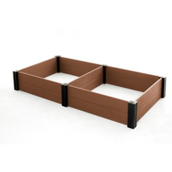 Vista Modular double műanyag kerti virágágyás barna