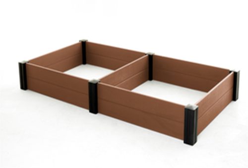 Vista Modular double műanyag kerti virágágyás barna