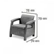 Corfu Fiesta műanyag kerti bútor garnitúra grafit - hűvös szürke Futura asztallal