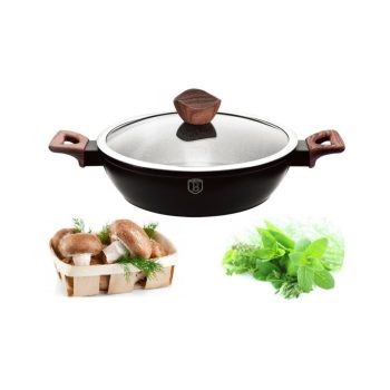   Berlinger Haus Ebony Rosewood alacsony lábas fedővel 28 cm 