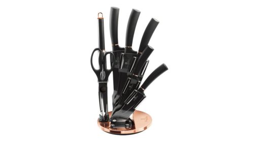 Berlinger Haus Fekete-Rose Gold Collection 8 részes rozsdamentes acél késkészlet tapadásmentes bevon