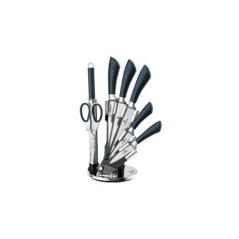   Berlinger Haus Metallic Aquamarine Line 8 részes rozsdamentes késkészlet állvánnyal