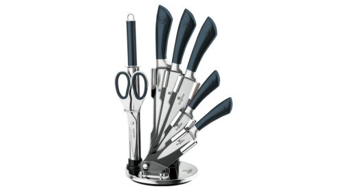 Berlinger Haus Metallic Aquamarine Line 8 részes rozsdamentes késkészlet állvánnyal