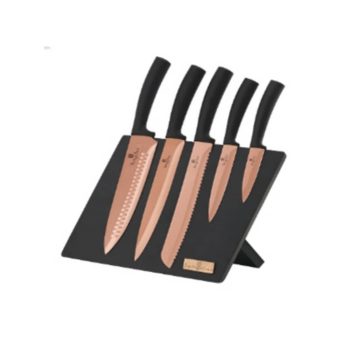   Berlinger Haus Metallic Line 6 részes rozsdamentes késkészlet titán bevonattal, mágneses állvánnyal,